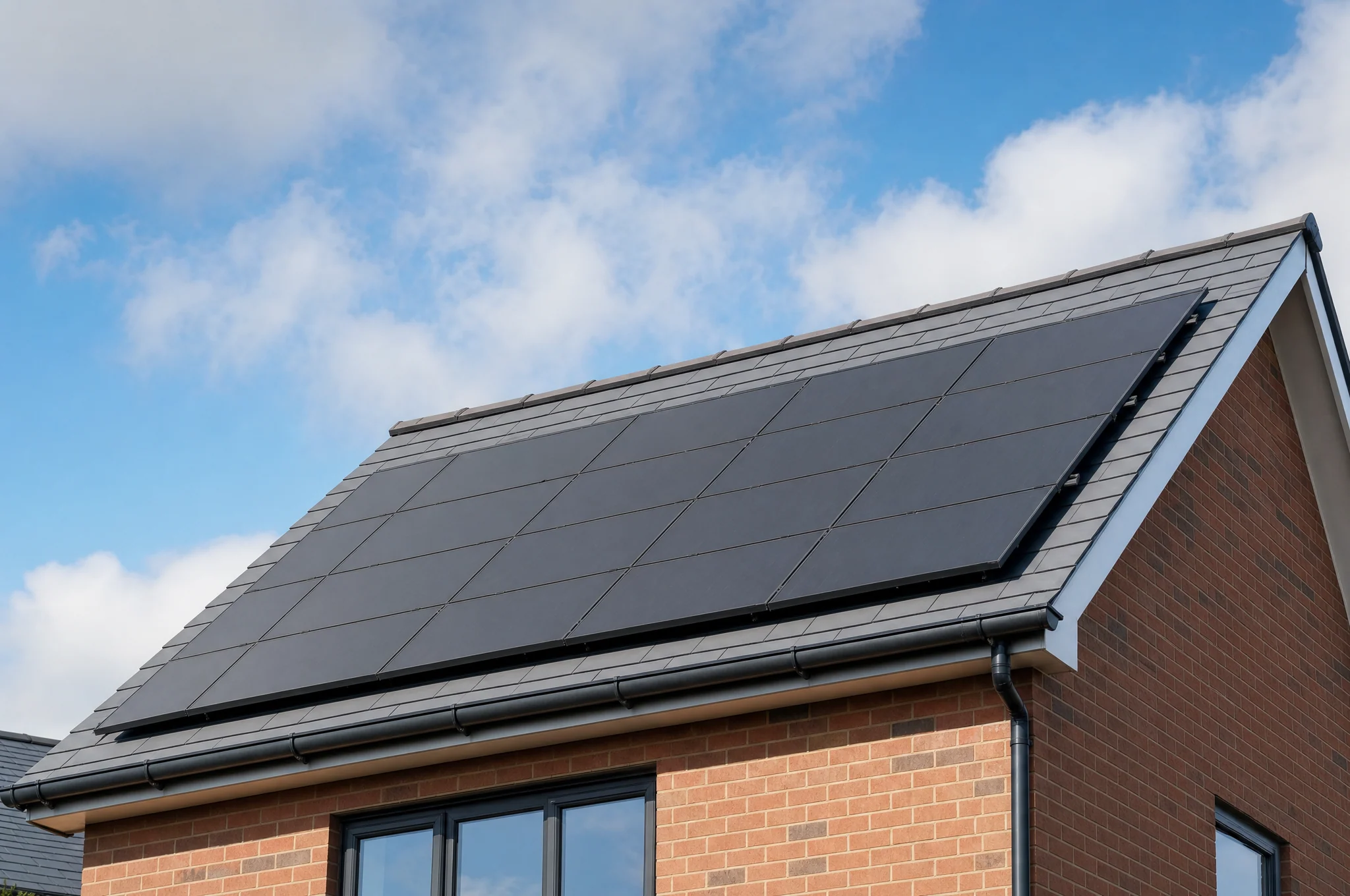 Solar panels on a detached North East family home
