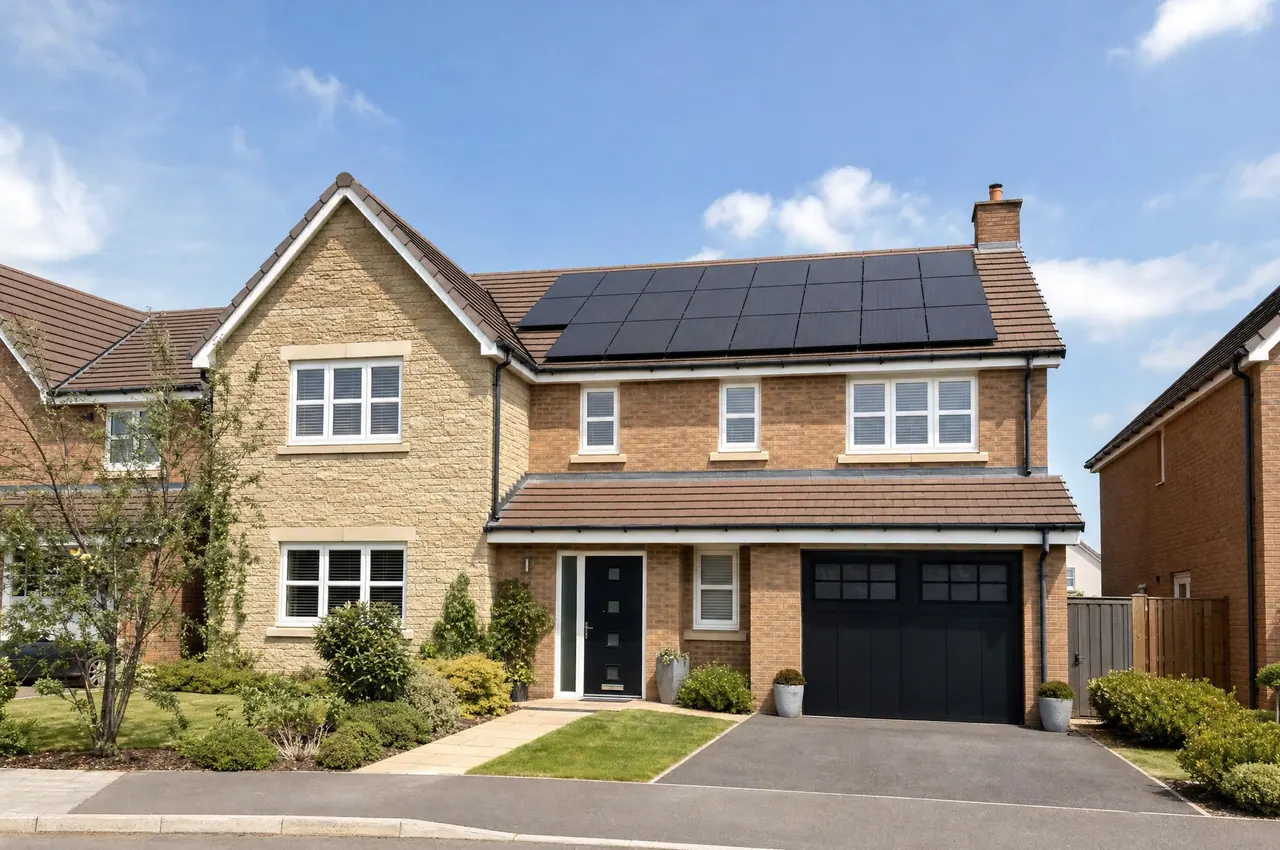 Arktek engineers installing solar panels on a North East roof
